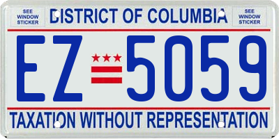 DC license plate EZ5059