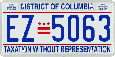 DC license plate EZ5063