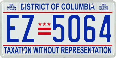 DC license plate EZ5064