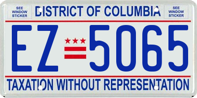 DC license plate EZ5065