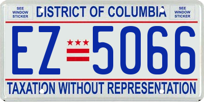 DC license plate EZ5066