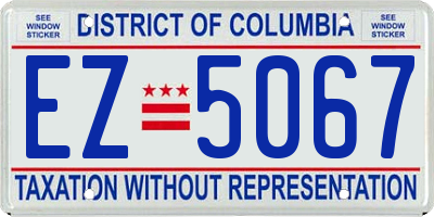 DC license plate EZ5067