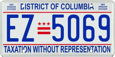 DC license plate EZ5069