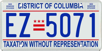 DC license plate EZ5071