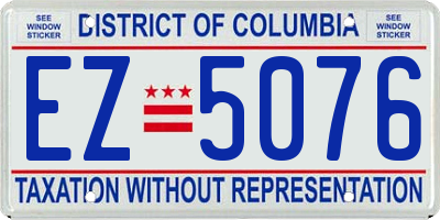 DC license plate EZ5076