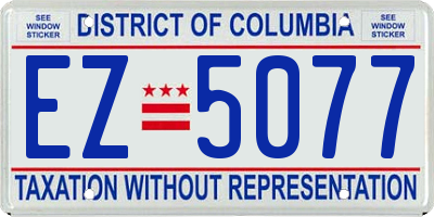 DC license plate EZ5077