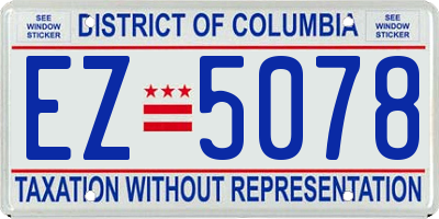 DC license plate EZ5078