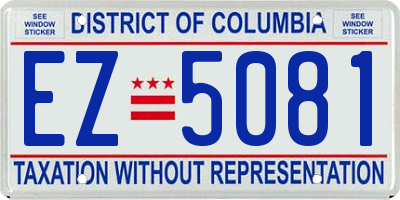 DC license plate EZ5081