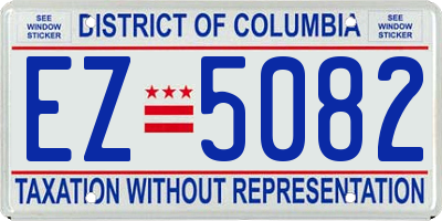 DC license plate EZ5082