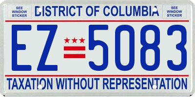 DC license plate EZ5083