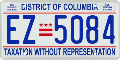 DC license plate EZ5084