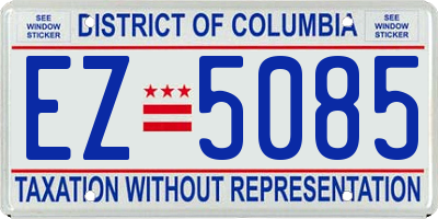 DC license plate EZ5085