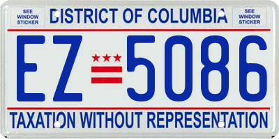 DC license plate EZ5086