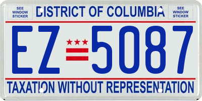 DC license plate EZ5087