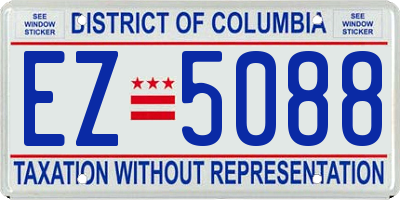 DC license plate EZ5088