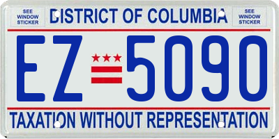 DC license plate EZ5090