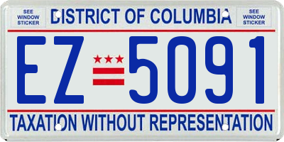 DC license plate EZ5091