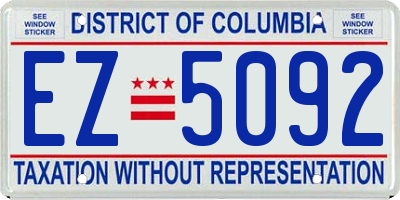 DC license plate EZ5092