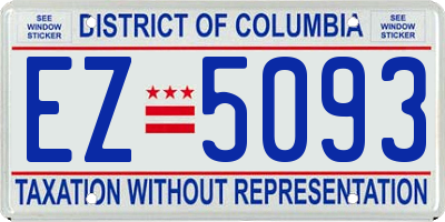 DC license plate EZ5093