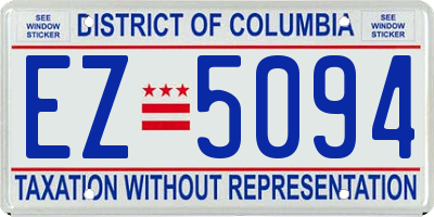 DC license plate EZ5094