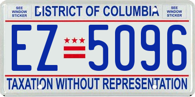 DC license plate EZ5096