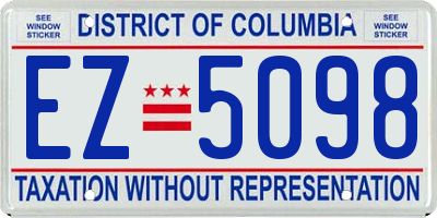 DC license plate EZ5098