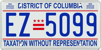 DC license plate EZ5099