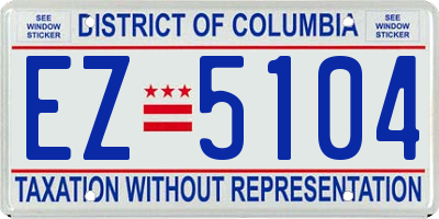 DC license plate EZ5104