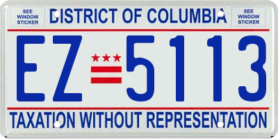 DC license plate EZ5113