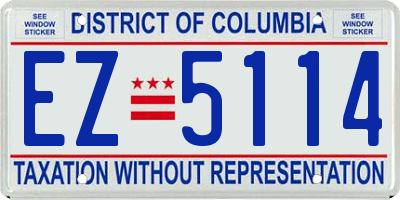 DC license plate EZ5114