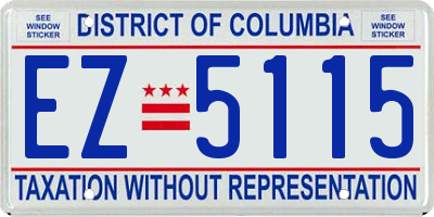 DC license plate EZ5115