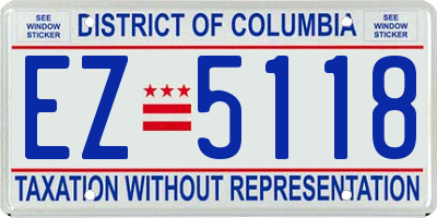 DC license plate EZ5118