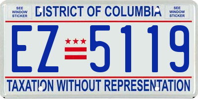 DC license plate EZ5119