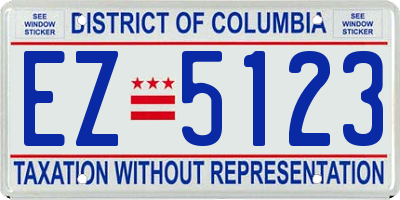 DC license plate EZ5123