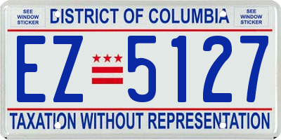 DC license plate EZ5127