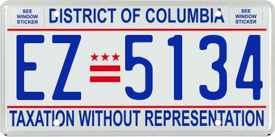 DC license plate EZ5134