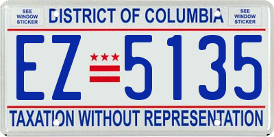 DC license plate EZ5135