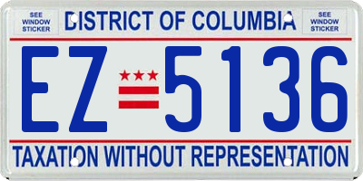 DC license plate EZ5136