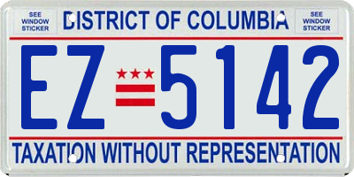 DC license plate EZ5142