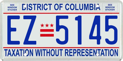 DC license plate EZ5145