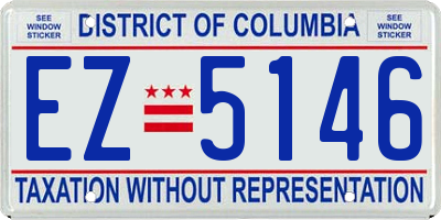 DC license plate EZ5146