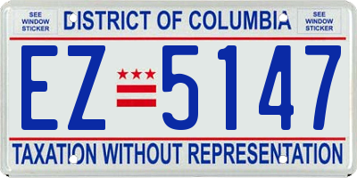 DC license plate EZ5147