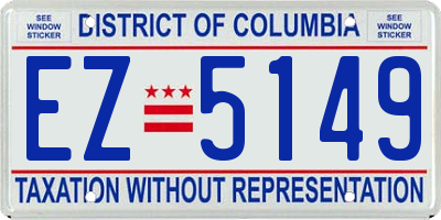 DC license plate EZ5149