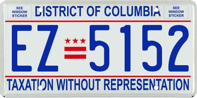 DC license plate EZ5152