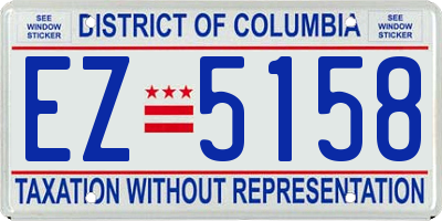 DC license plate EZ5158