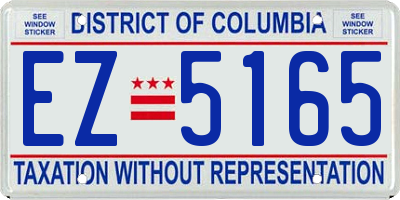 DC license plate EZ5165