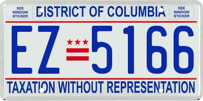 DC license plate EZ5166