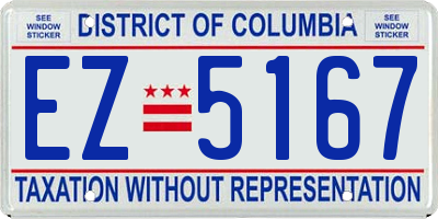 DC license plate EZ5167