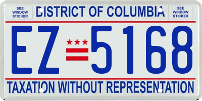 DC license plate EZ5168