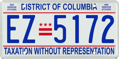 DC license plate EZ5172